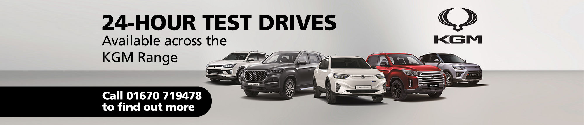 KGM 24 Hour Test Drives